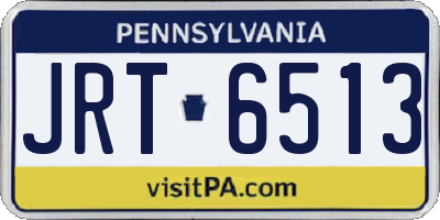 PA license plate JRT6513