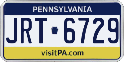 PA license plate JRT6729