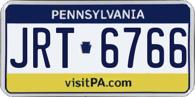 PA license plate JRT6766