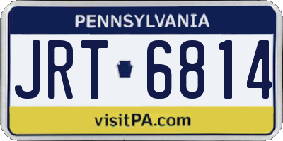 PA license plate JRT6814