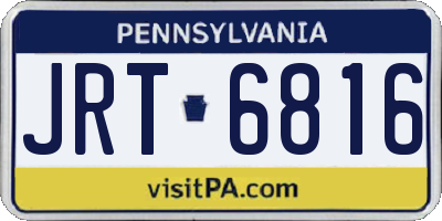 PA license plate JRT6816