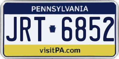 PA license plate JRT6852
