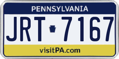 PA license plate JRT7167