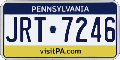PA license plate JRT7246
