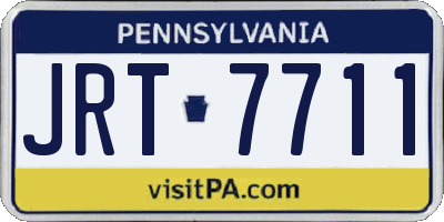 PA license plate JRT7711