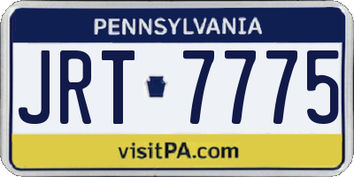 PA license plate JRT7775