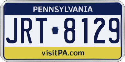 PA license plate JRT8129