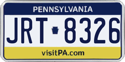 PA license plate JRT8326