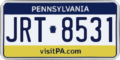 PA license plate JRT8531