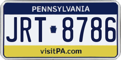PA license plate JRT8786