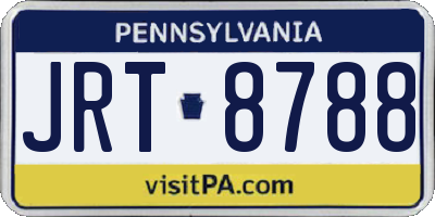 PA license plate JRT8788