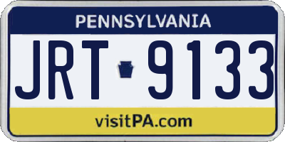 PA license plate JRT9133