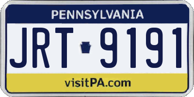 PA license plate JRT9191