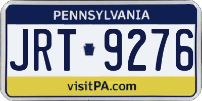 PA license plate JRT9276