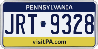 PA license plate JRT9328