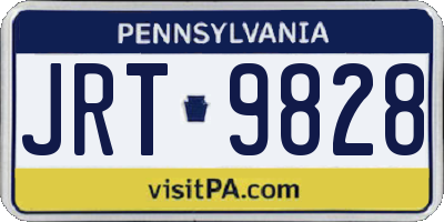 PA license plate JRT9828