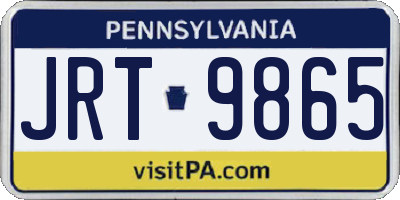 PA license plate JRT9865