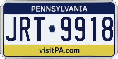 PA license plate JRT9918