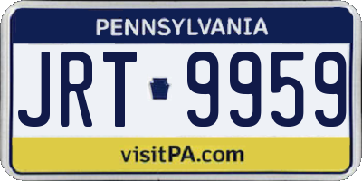 PA license plate JRT9959
