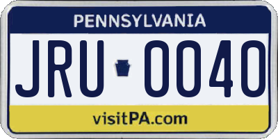 PA license plate JRU0040