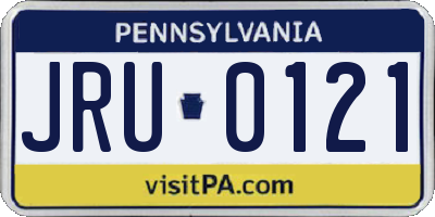 PA license plate JRU0121