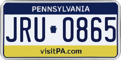 PA license plate JRU0865