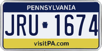 PA license plate JRU1674