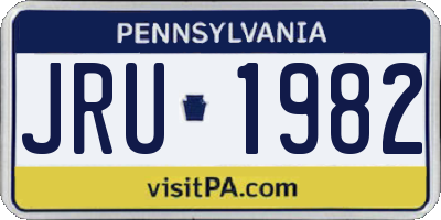 PA license plate JRU1982