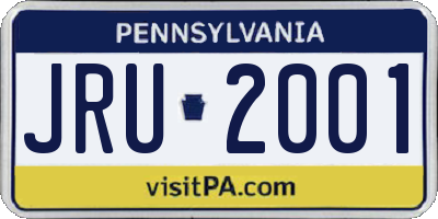 PA license plate JRU2001