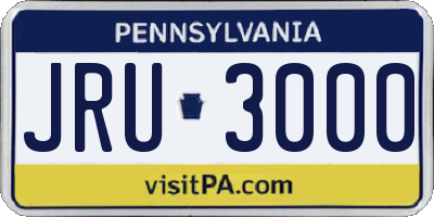 PA license plate JRU3000