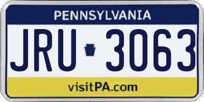 PA license plate JRU3063