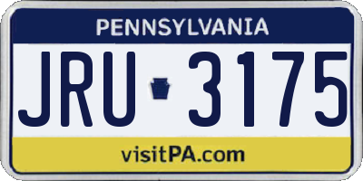 PA license plate JRU3175
