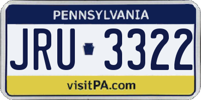 PA license plate JRU3322