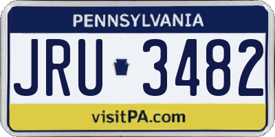 PA license plate JRU3482
