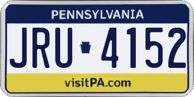 PA license plate JRU4152