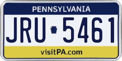 PA license plate JRU5461