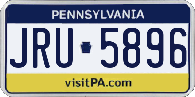 PA license plate JRU5896