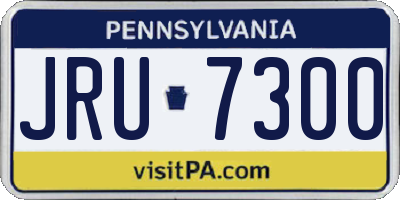 PA license plate JRU7300
