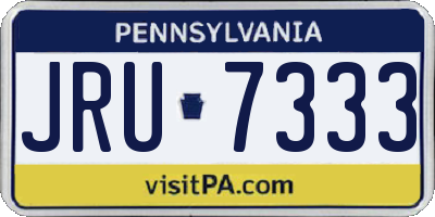 PA license plate JRU7333
