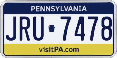PA license plate JRU7478