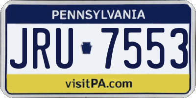 PA license plate JRU7553
