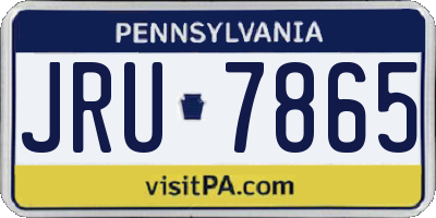 PA license plate JRU7865
