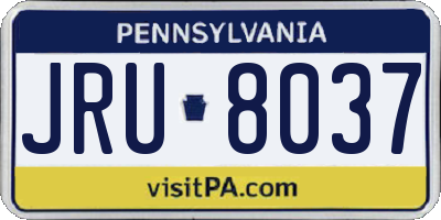 PA license plate JRU8037