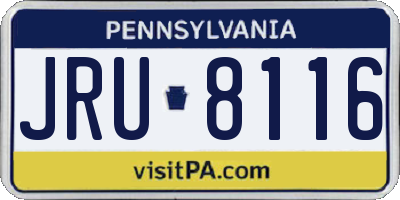 PA license plate JRU8116