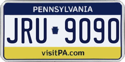 PA license plate JRU9090
