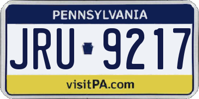 PA license plate JRU9217