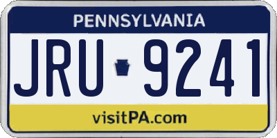 PA license plate JRU9241