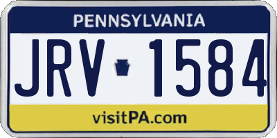 PA license plate JRV1584