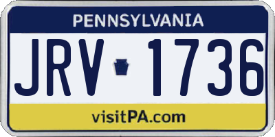 PA license plate JRV1736