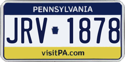 PA license plate JRV1878